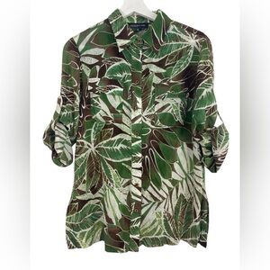 Jones New York Womens Floral Print Shirt